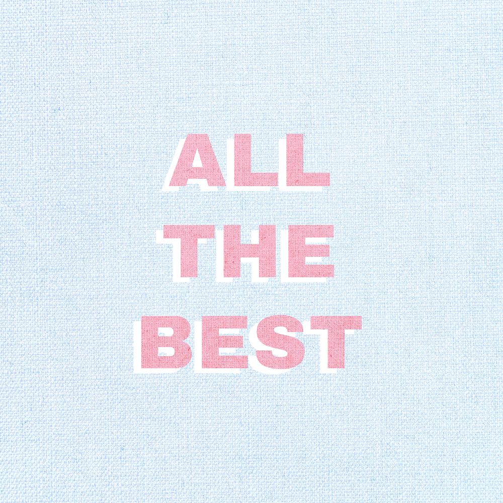 All the best typography word