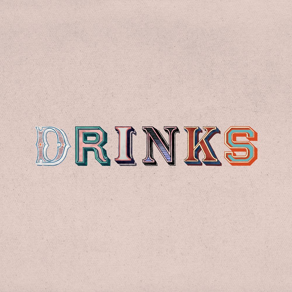 Retro drinks aloha word design