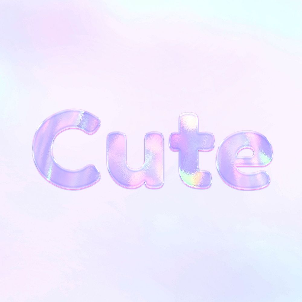 Shiny cute word holographic pastel feminine