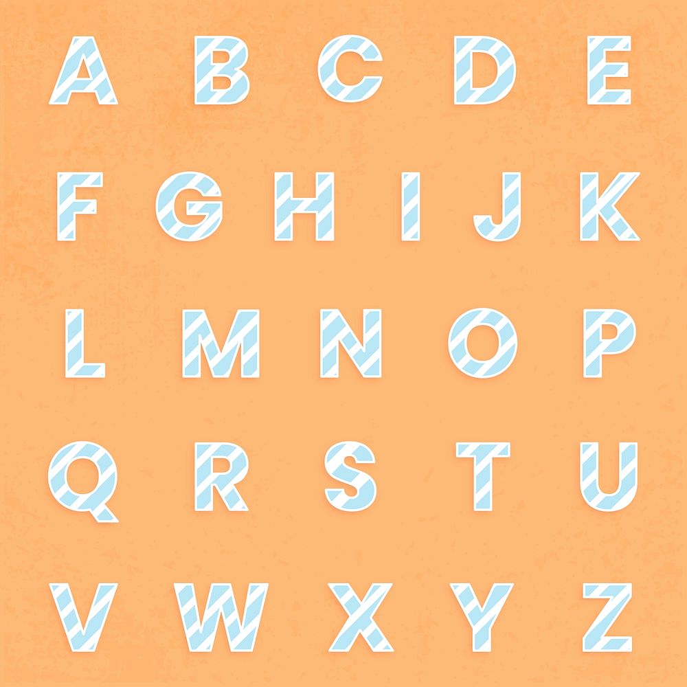 A-z alphabet set typography vector for kids