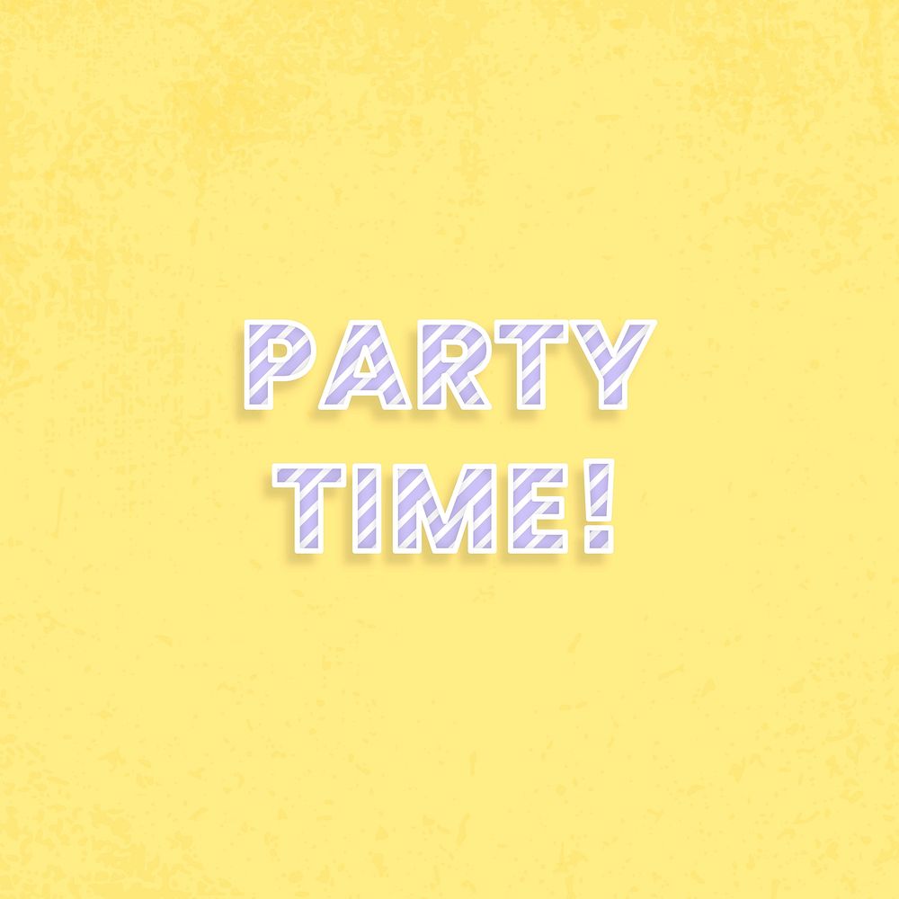 Party time candy stripe vector font typography illustration