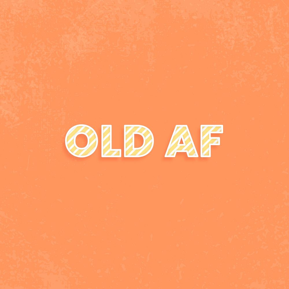 Old AF candy stripe font block letter typography vector