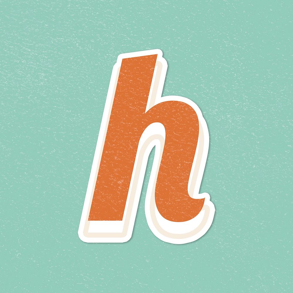 Letter H handwriting font lettering sticker