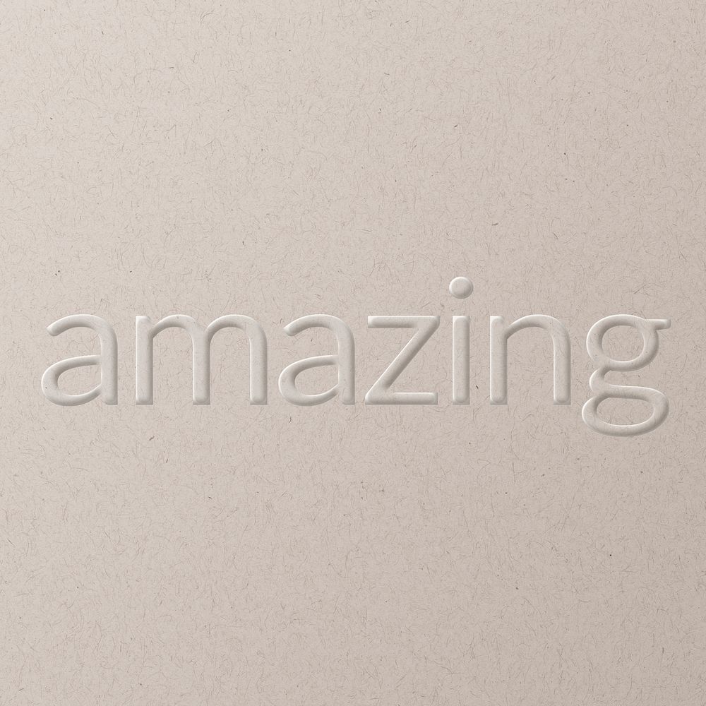 Amazing embossed text white paper background