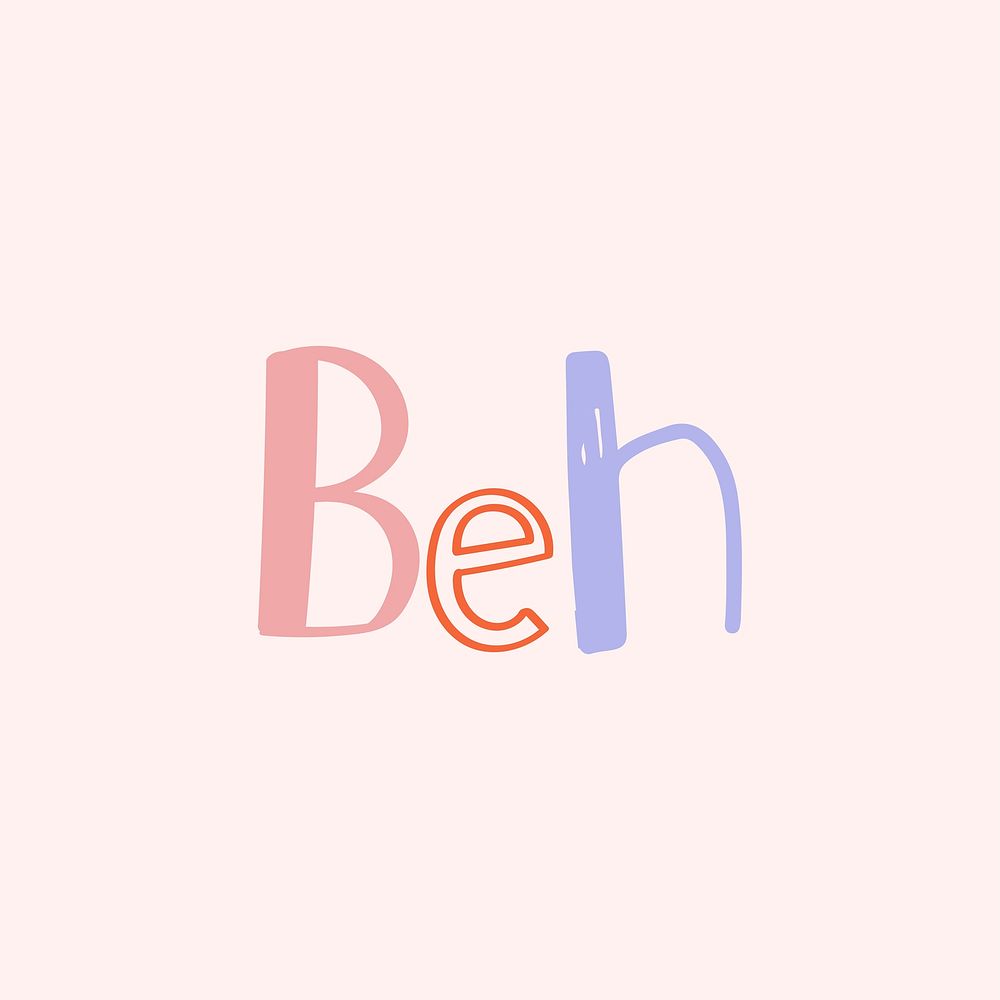 Doodle font beh lettering hand drawn