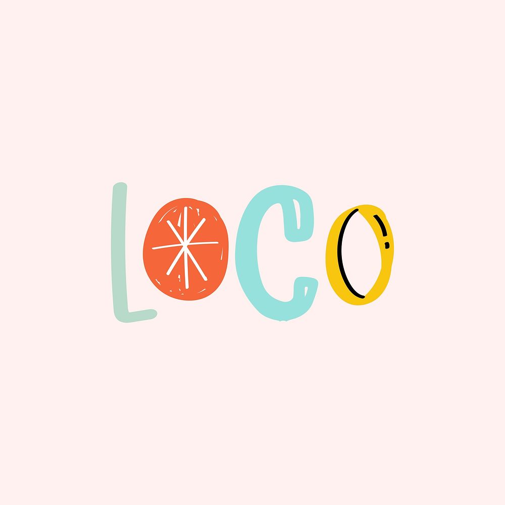 Doodle font loco text hand drawn