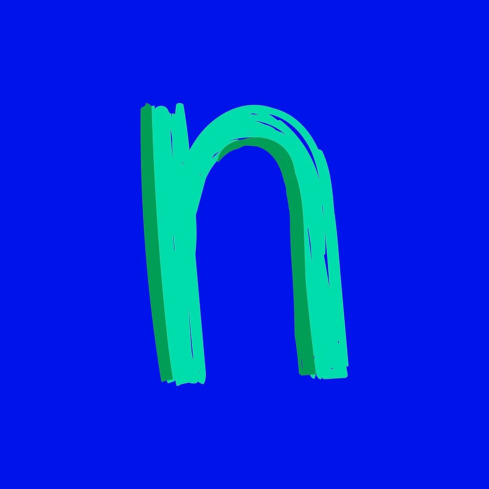 Vector letter N hand drawn typography