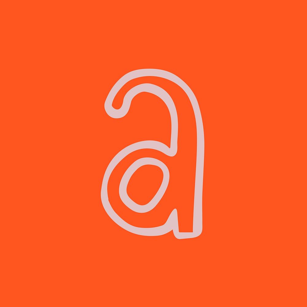 Letter A doodle vector typography