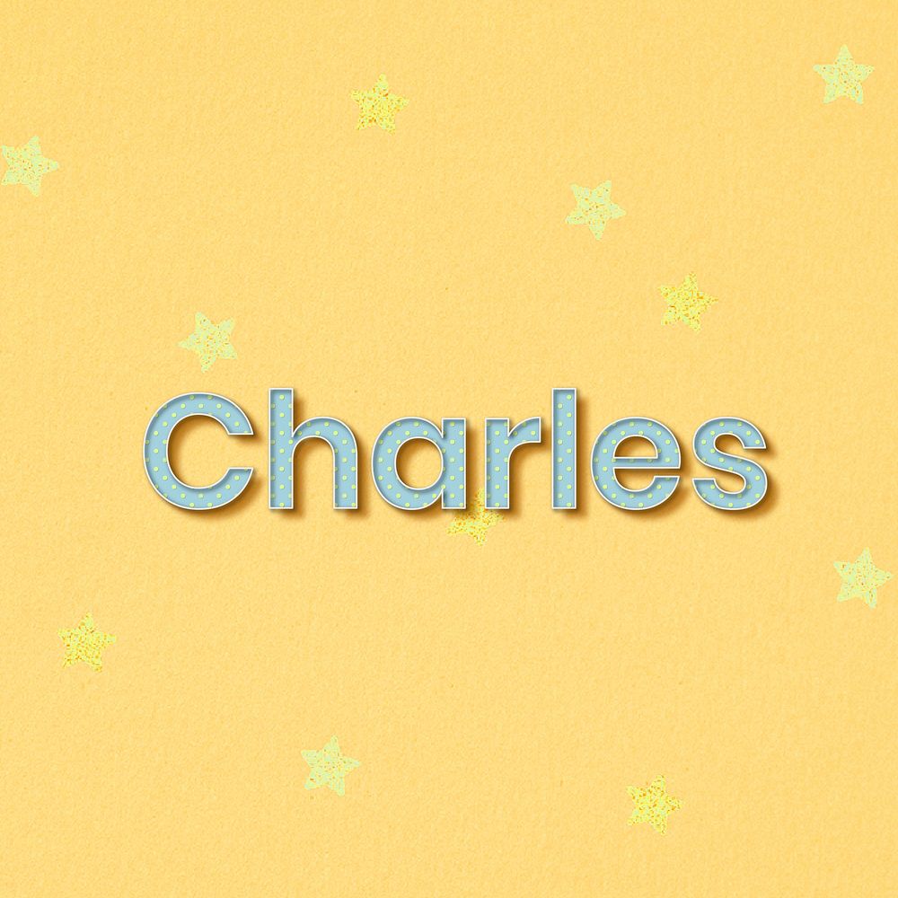 Male name Charles typography word