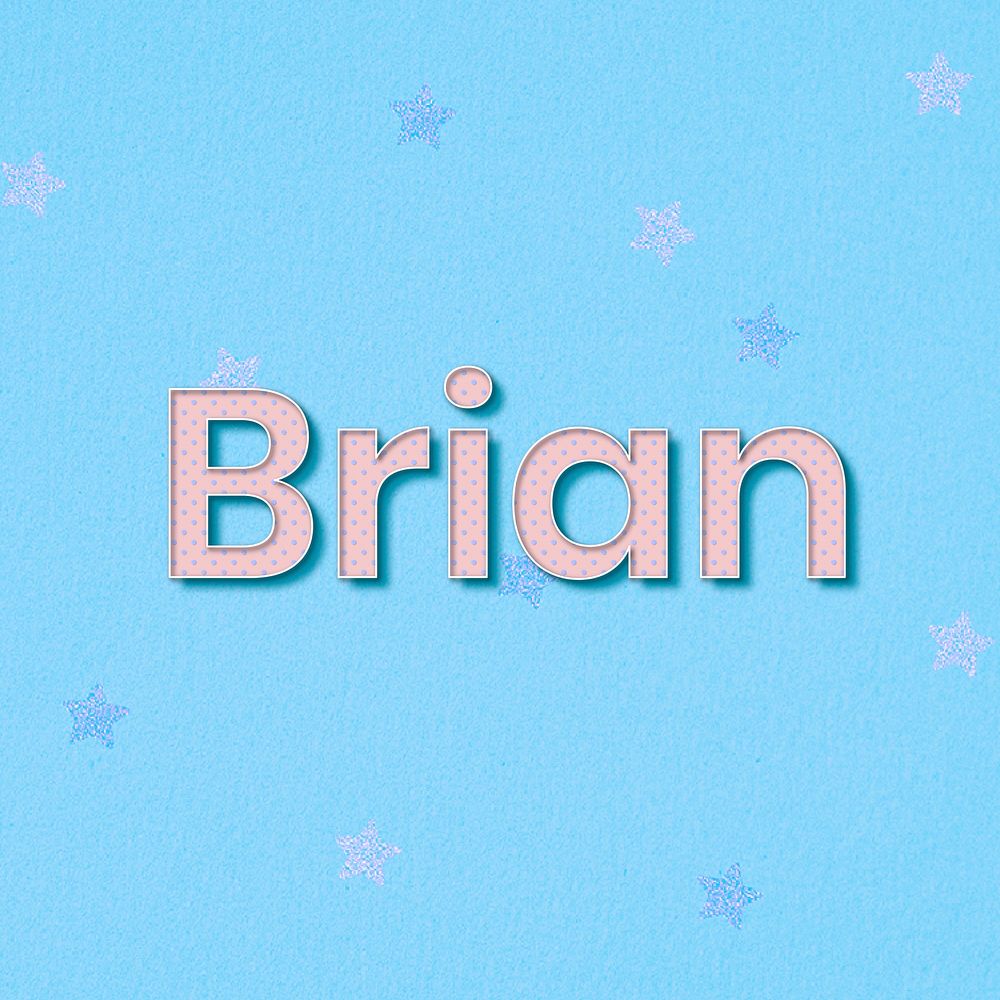 Brian male name typography text