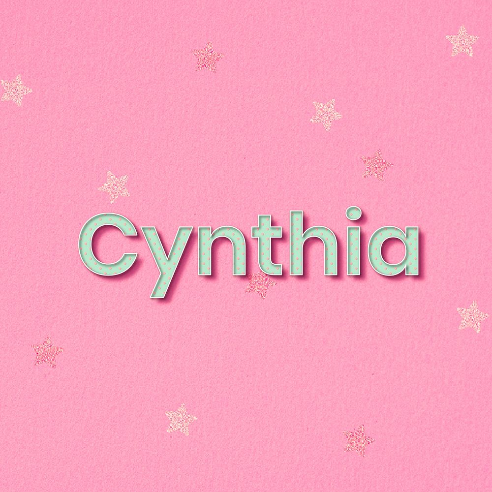 Cynthia polka dot typography word