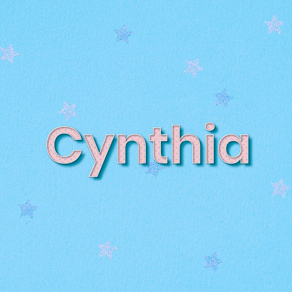 Cynthia female name typography text