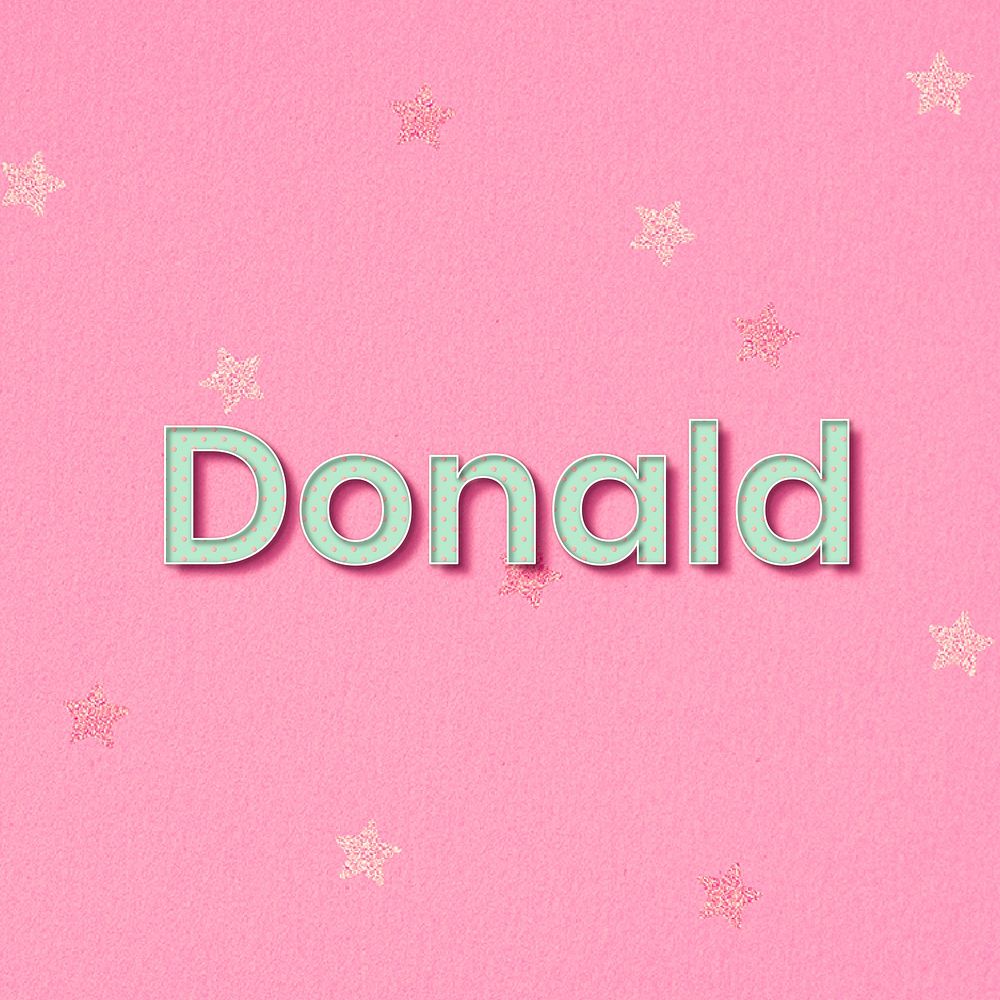 Donald polka dot typography word