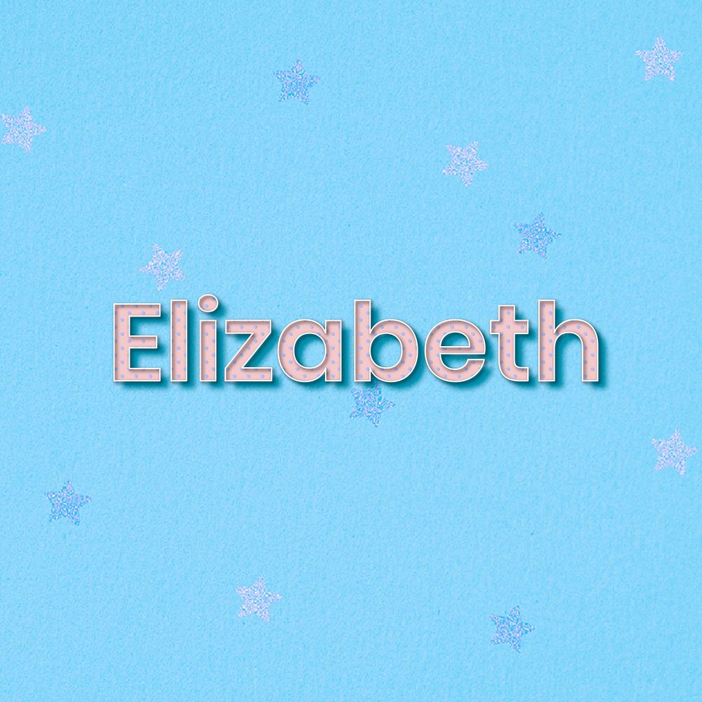 Elizabeth female name typography text