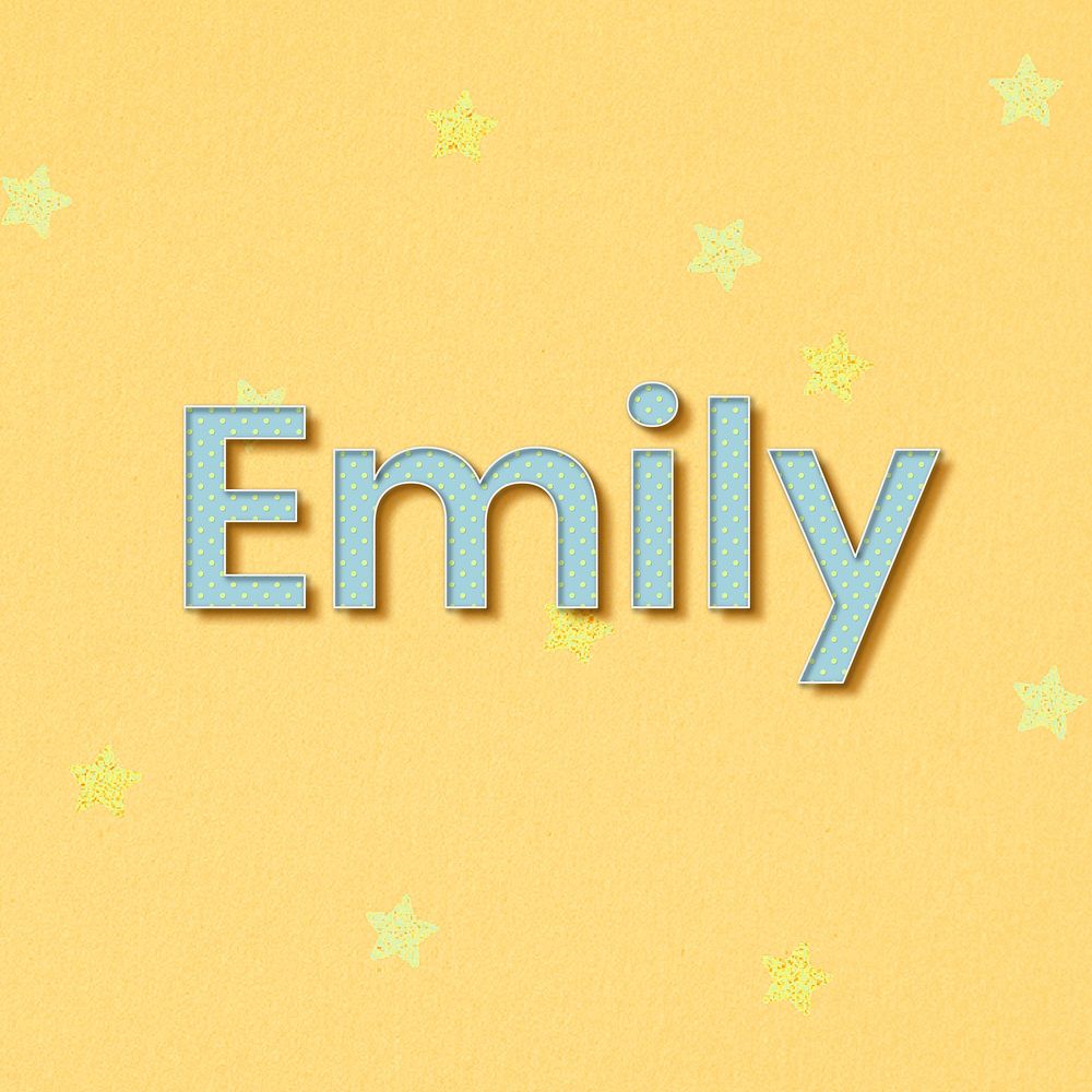 Female name Emily typography word