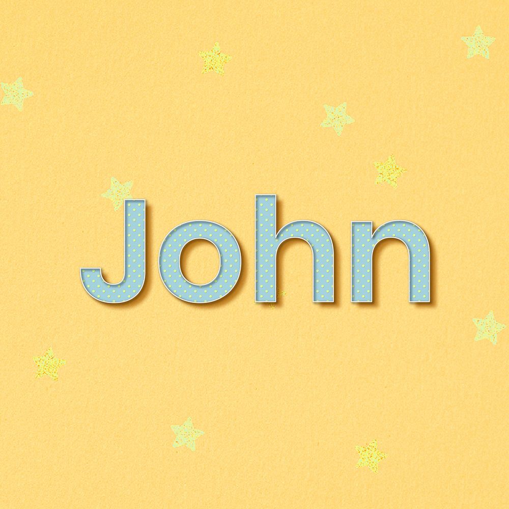 Male name John typography word