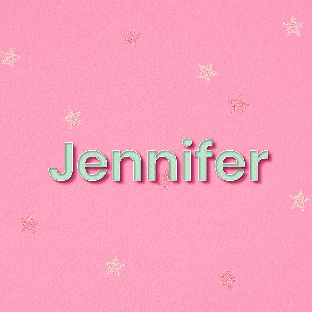 Jennifer polka dot typography word