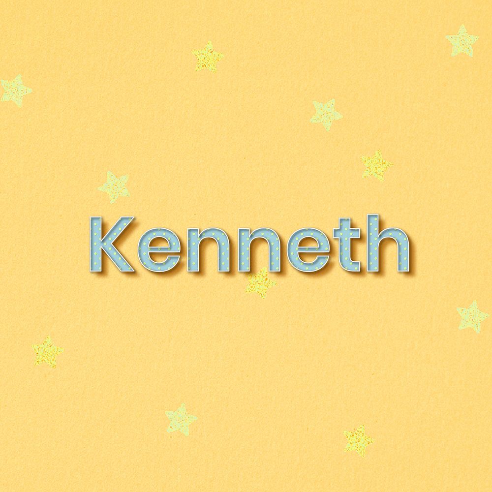 Male name Kenneth typography word