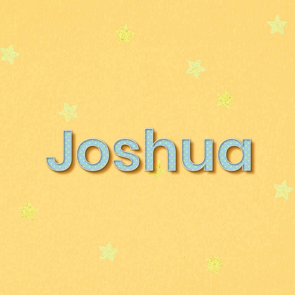 Male name Joshua typography word