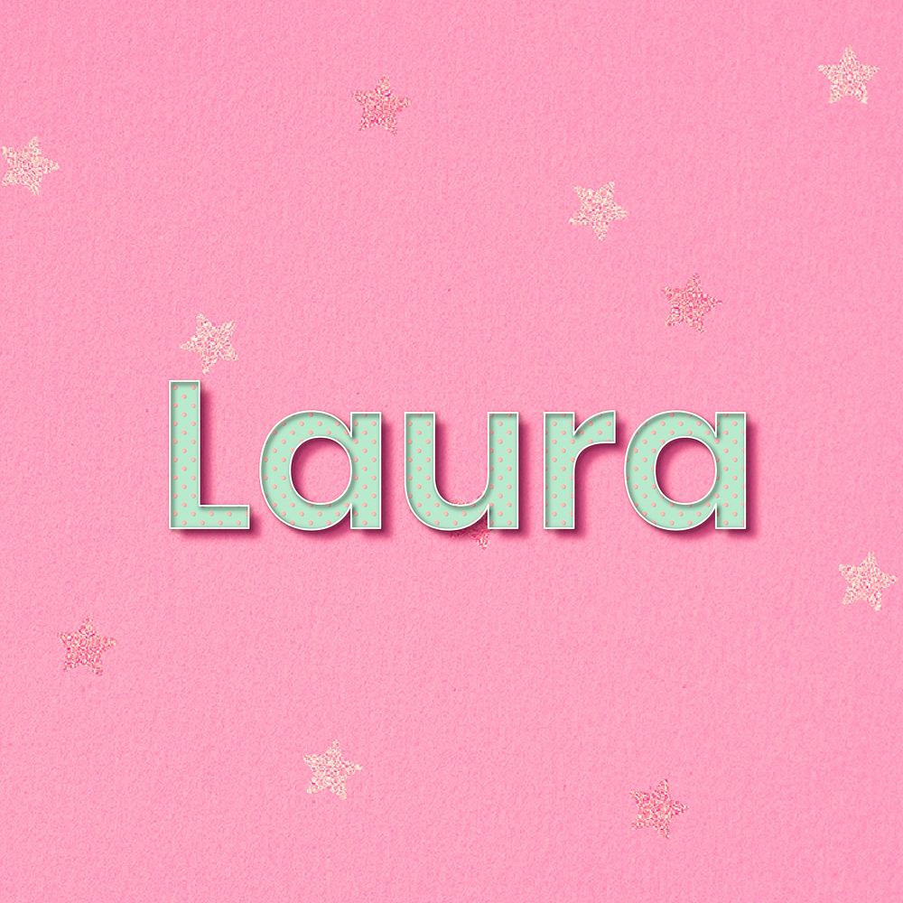 Laura polka dot typography word