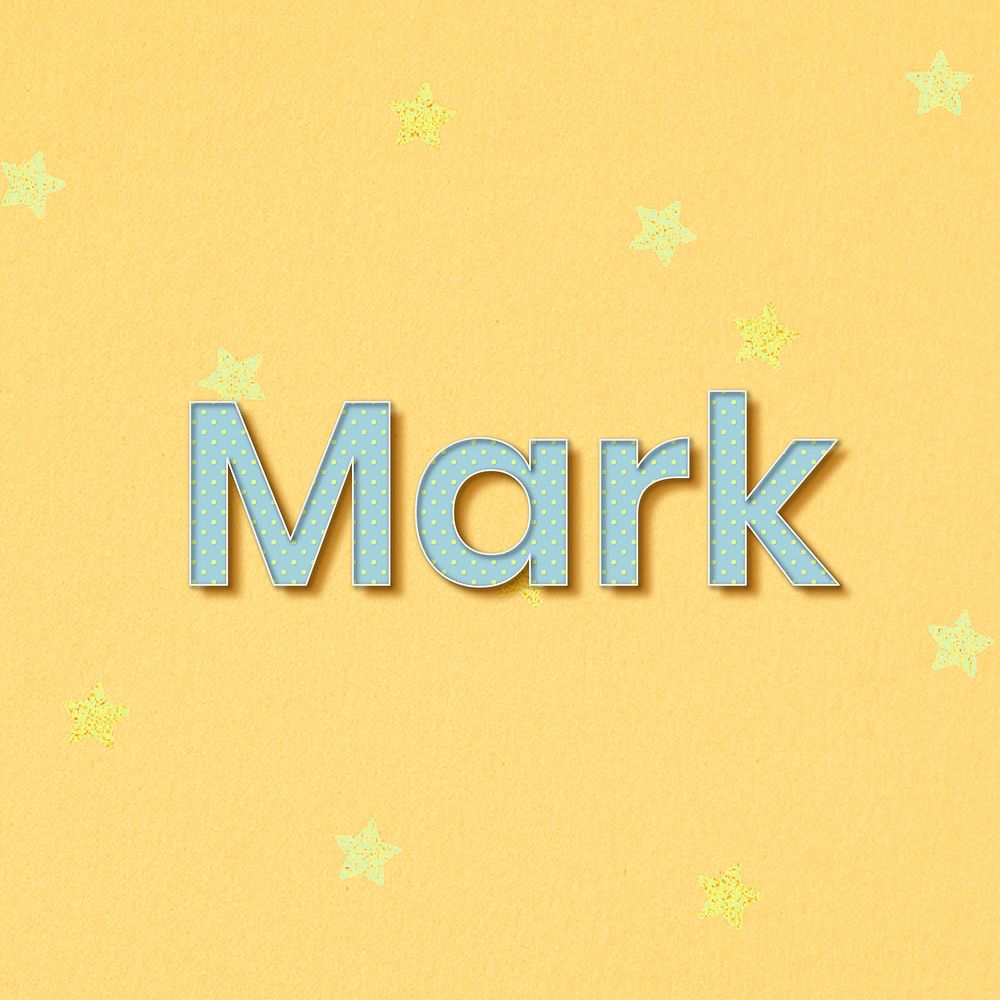 Male name Mark typography word