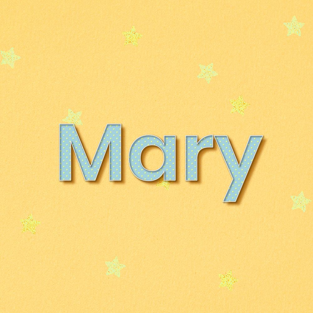 Female name Mary typography word