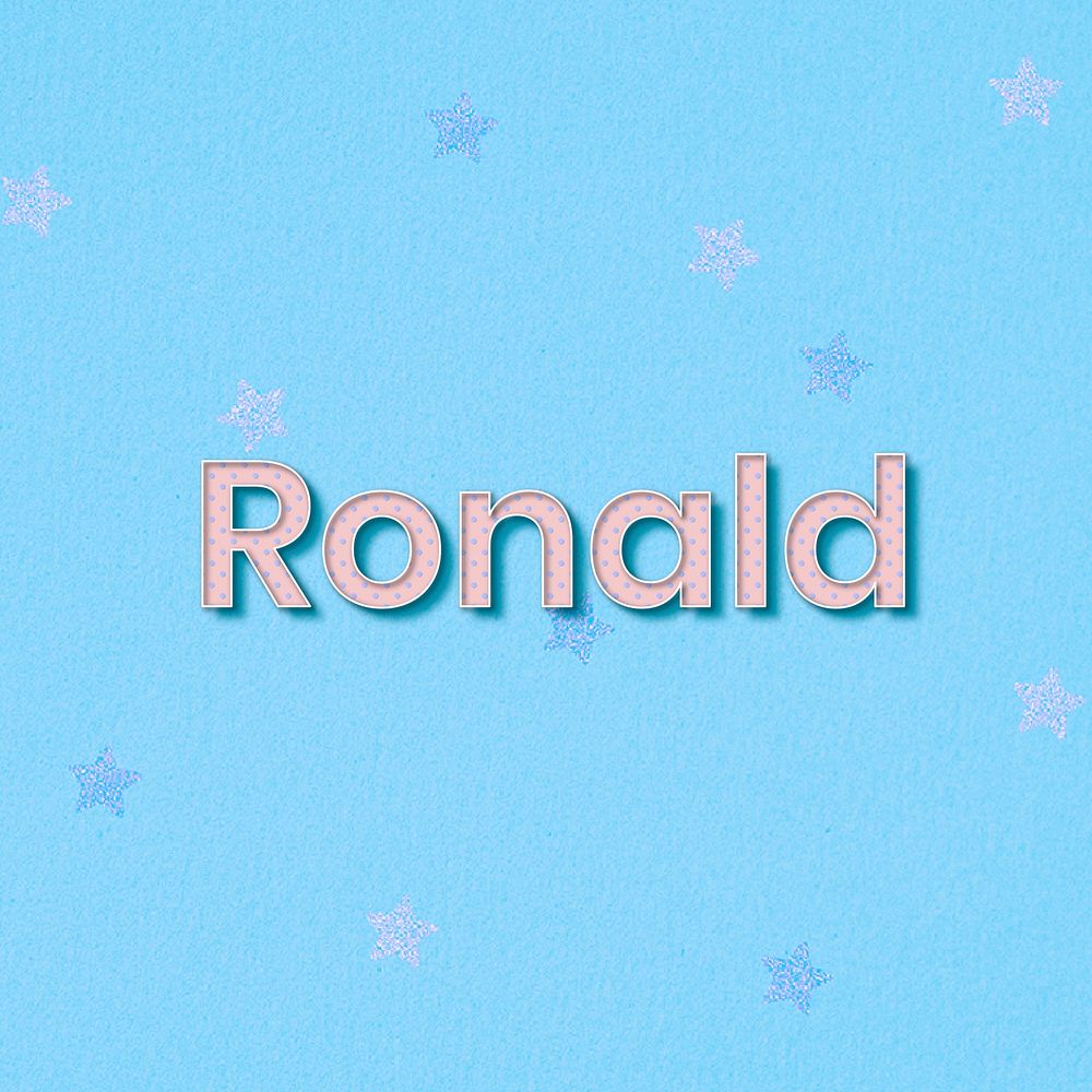 Ronald male name typography text
