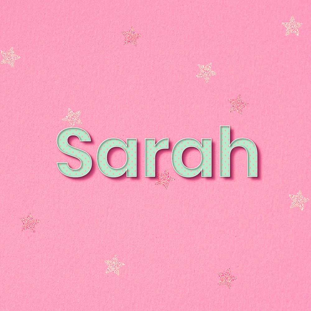 Sarah polka dot typography word