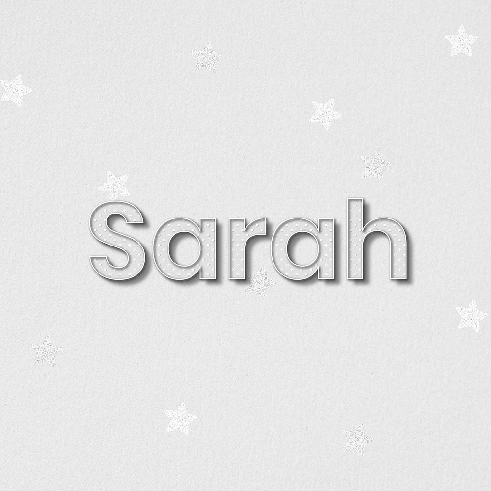 Sarah female name lettering typography