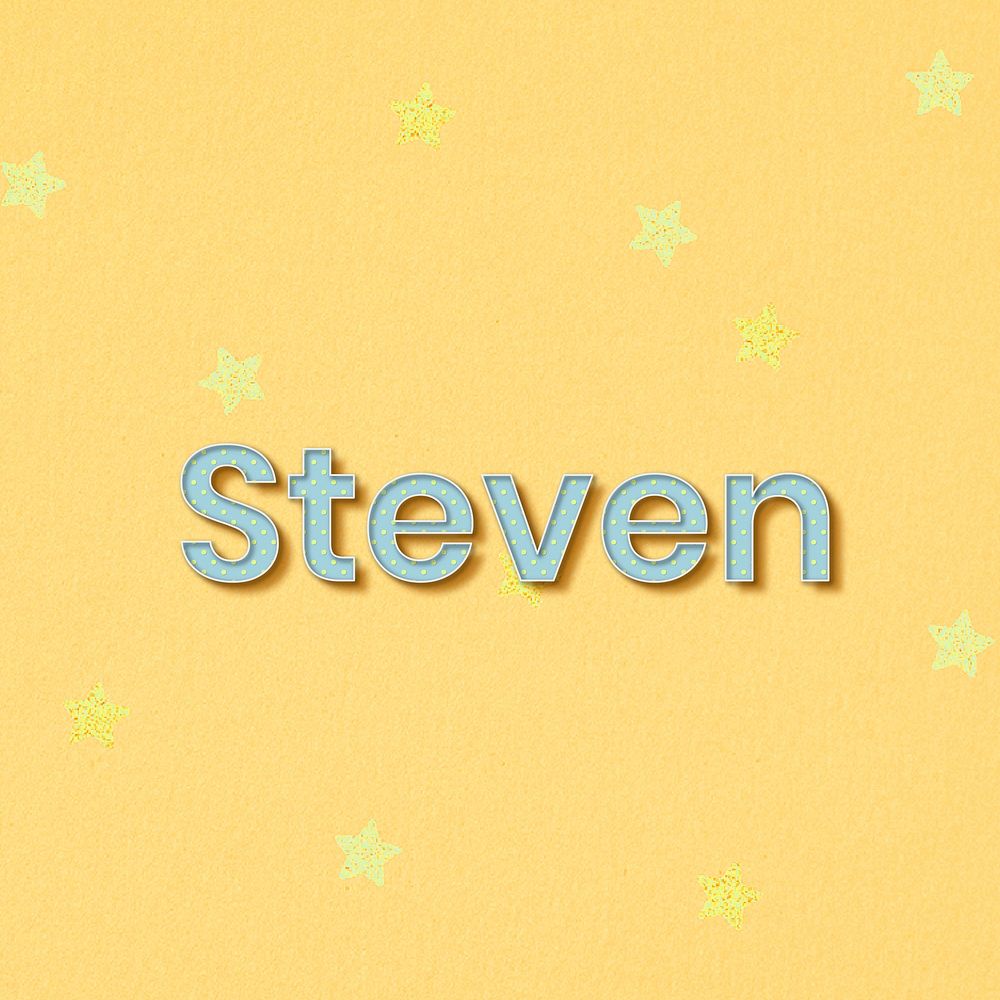 Male name Steven typography word