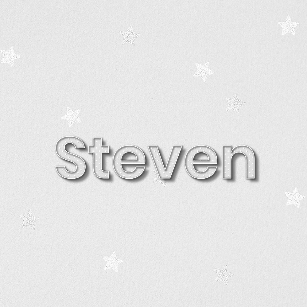 Steven male name lettering typography