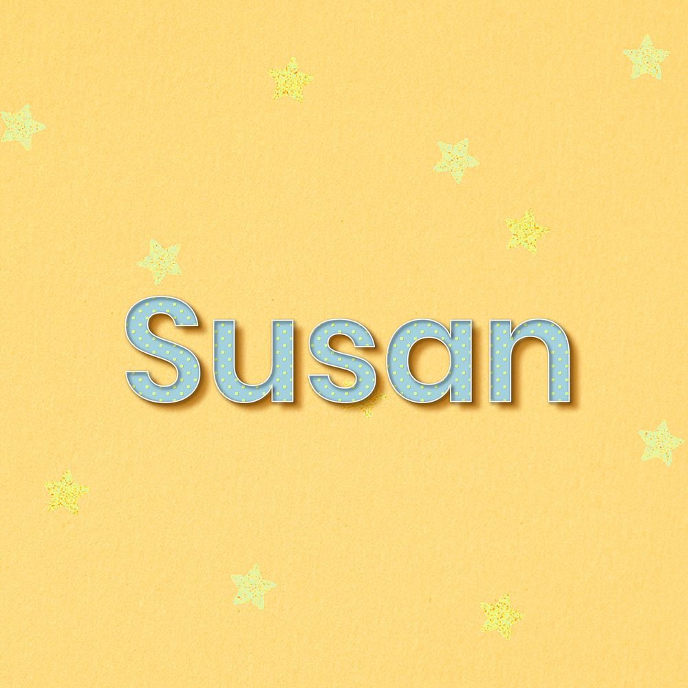 Female name Susan typography word