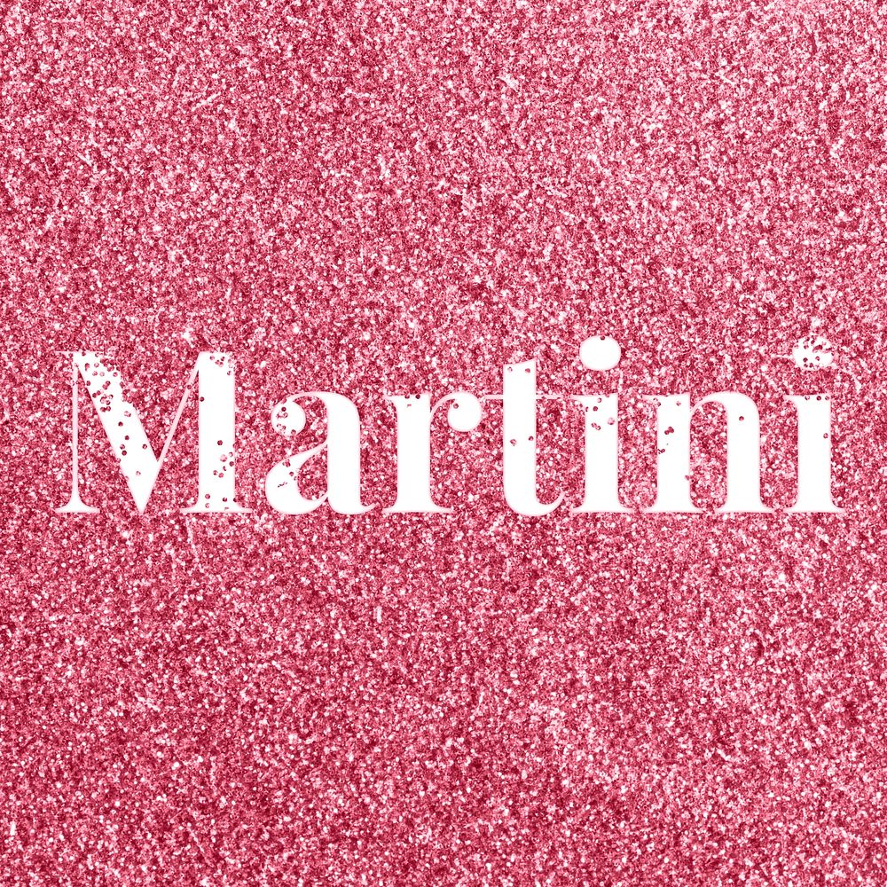 Rose glitter martini text typography festive effect