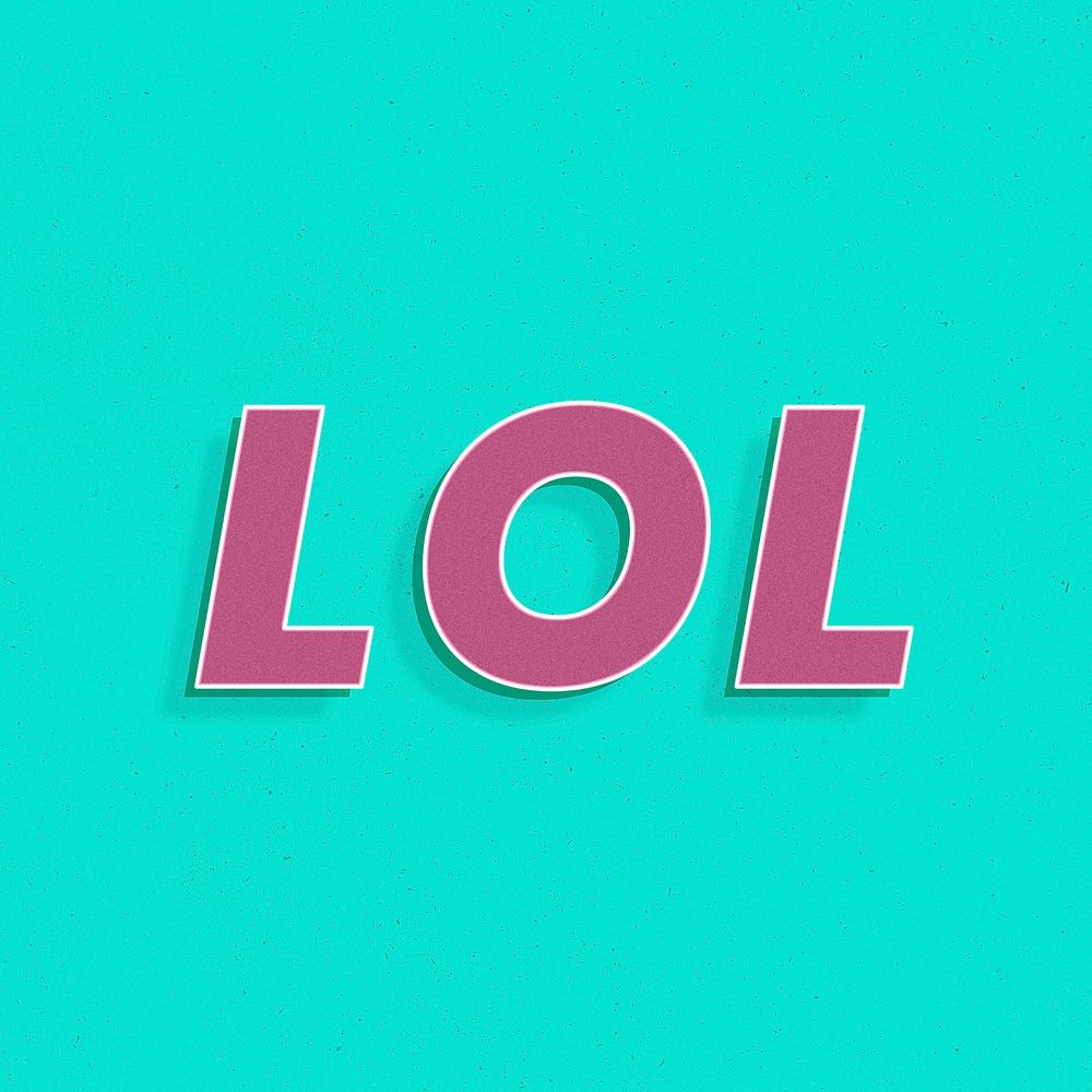LOL text retro 3d effect typography lettering