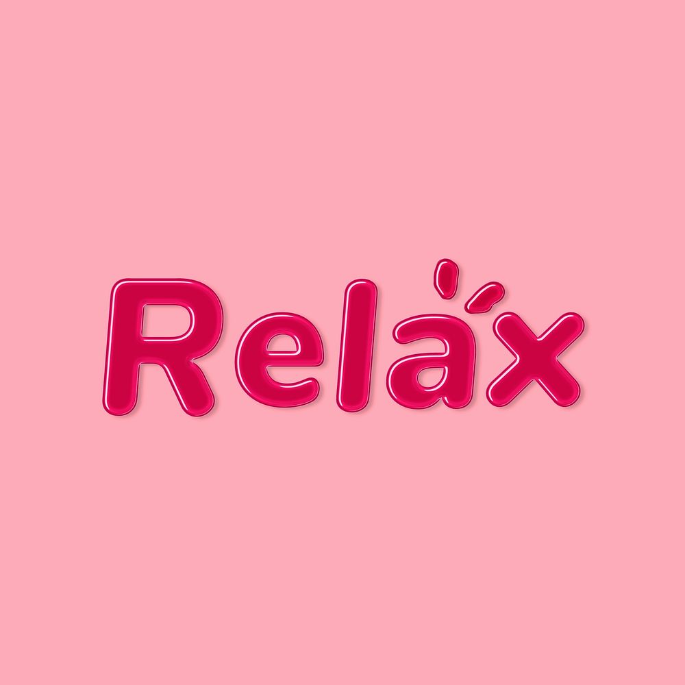 Jelly embossed relax word typography