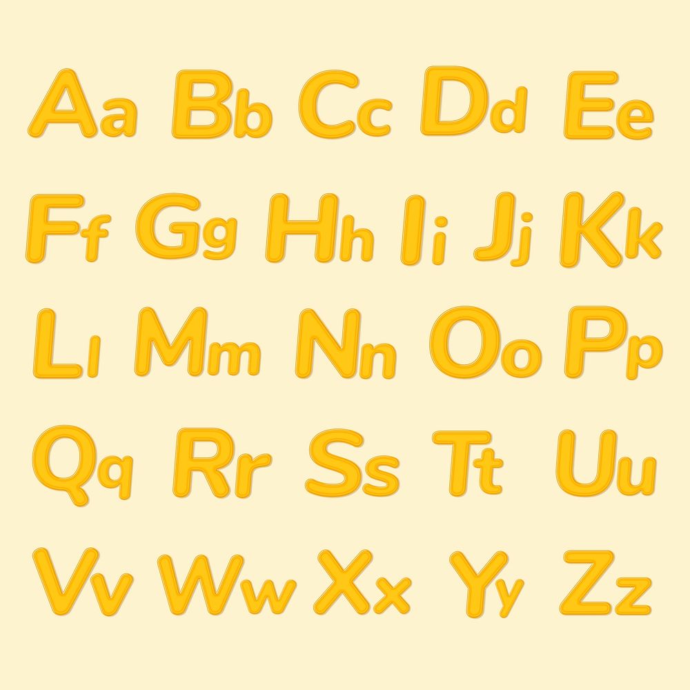 Jelly bold embossed alphabet psd typography set