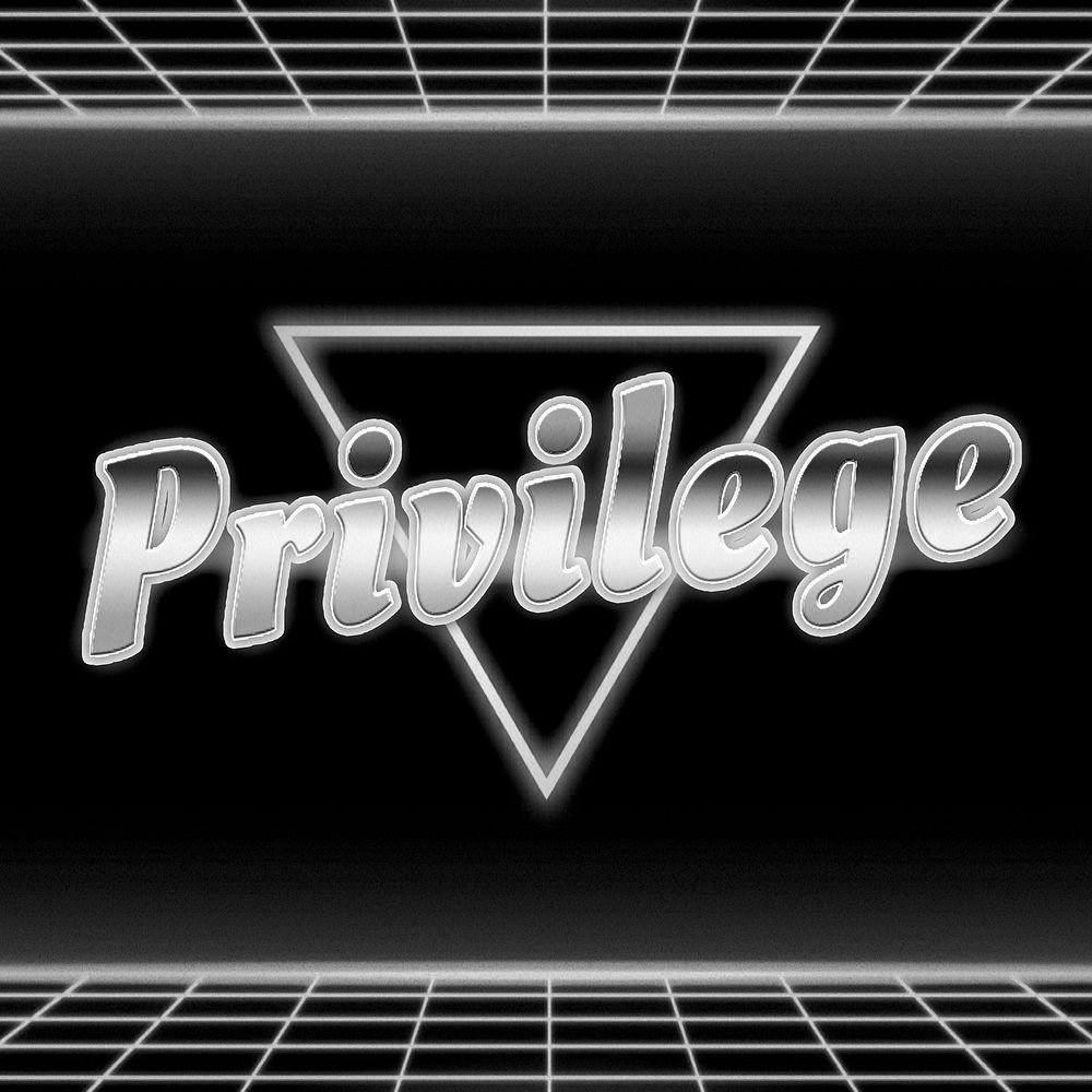 Futuristic neon privilege word typography