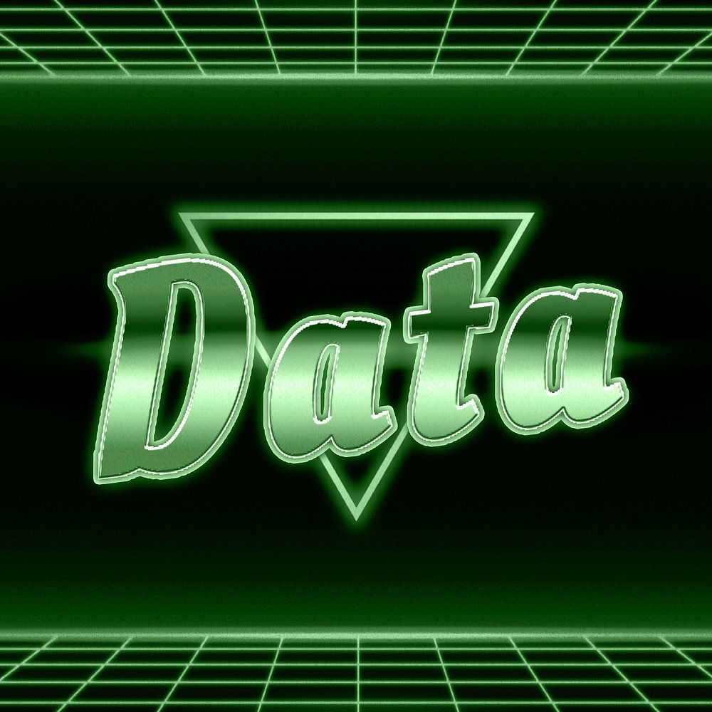 80s neon green data word grid typography