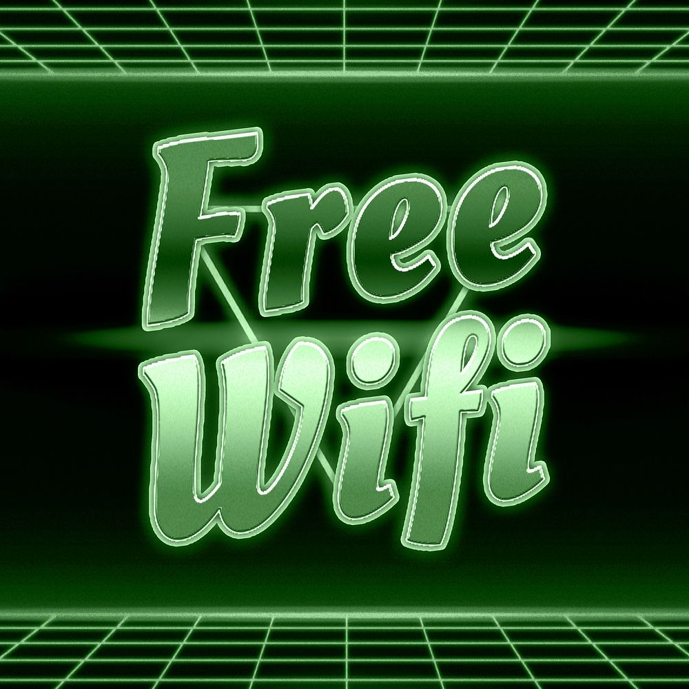 Grid line free wifi word text typography