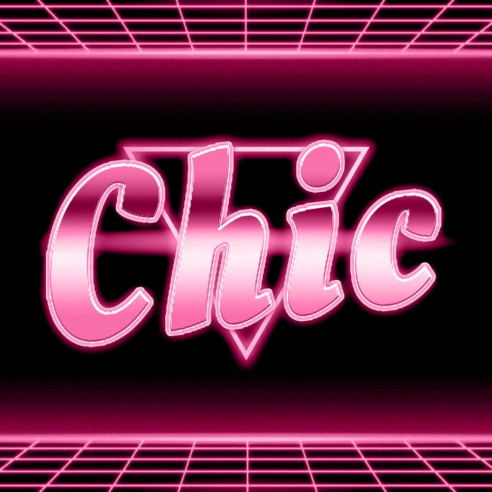 Pink 80s chic neon typography grid pattern