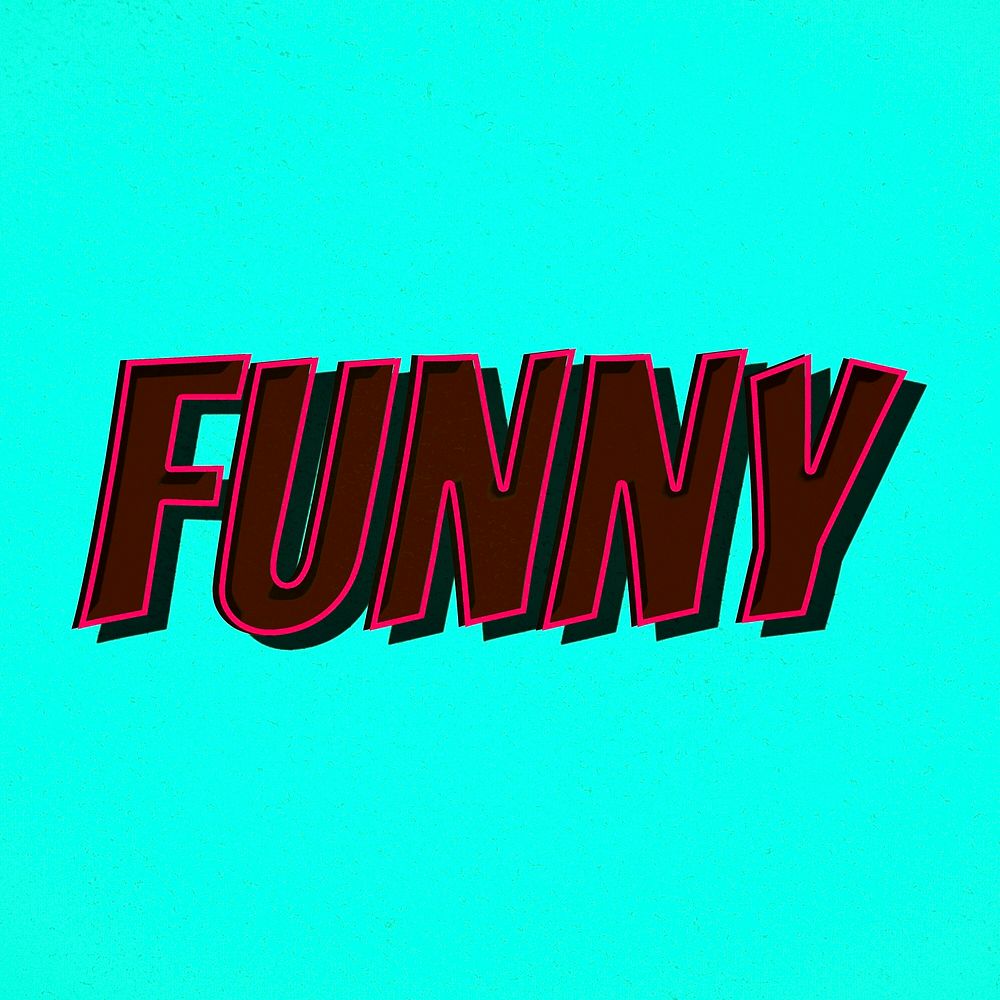 Funny comic retro style lettering illustration