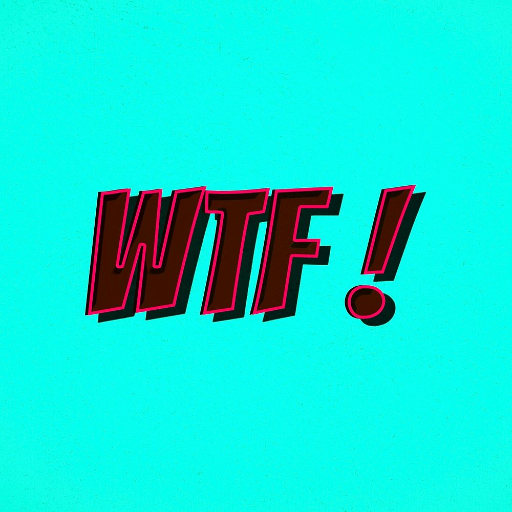 WTF! word retro style typography illustration