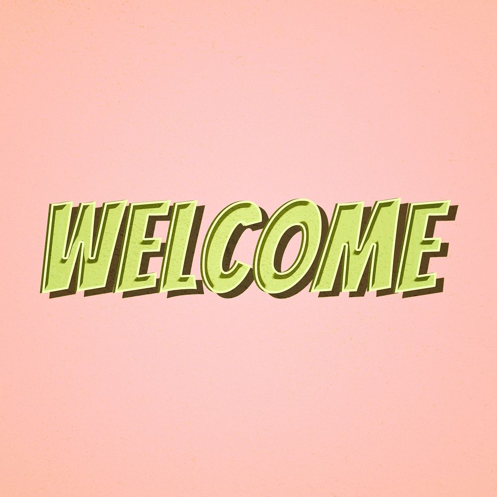 Welcome word retro font style illustration