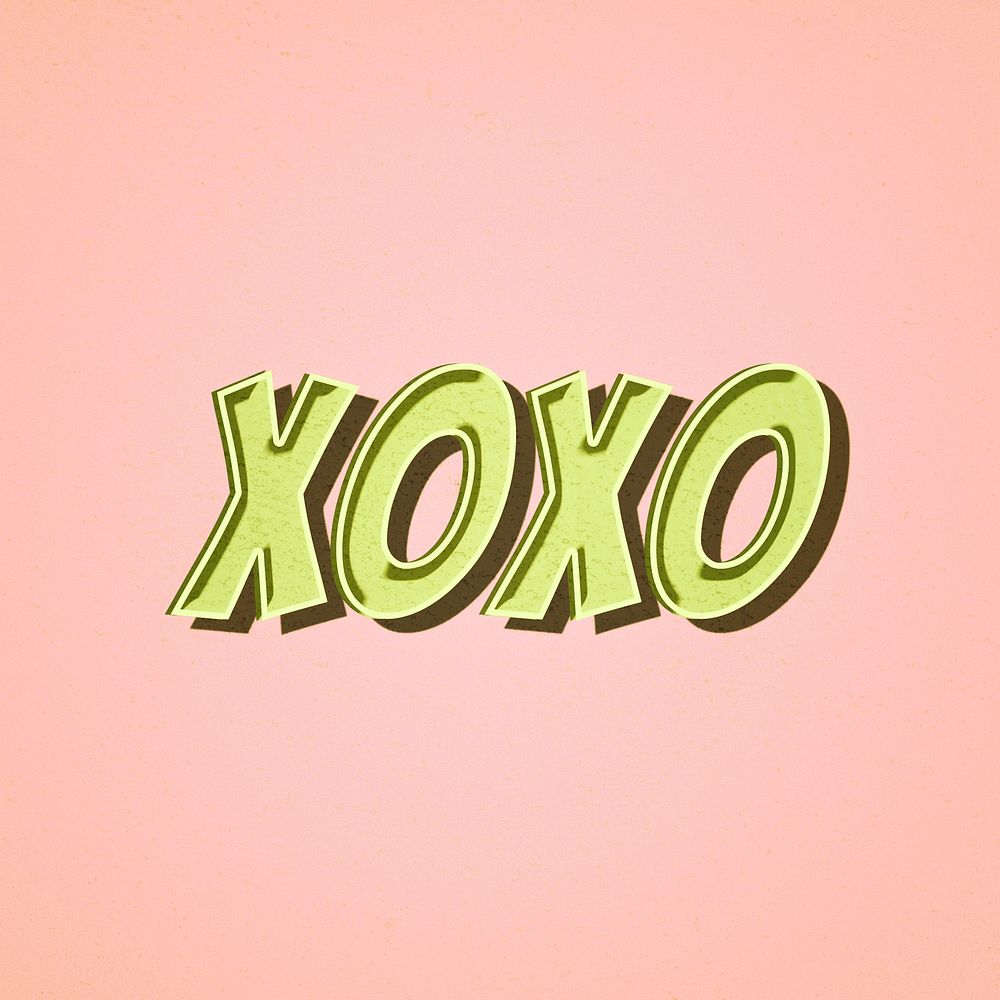 XOXO word retro font style illustration