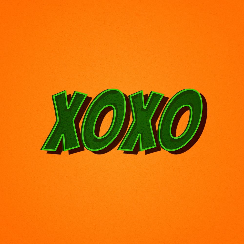 XOXO word retro style typography illustration 