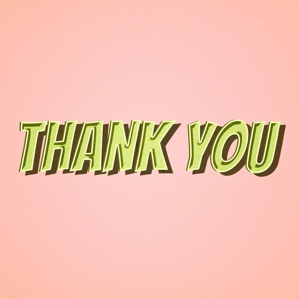 Thank you message retro font style illustration