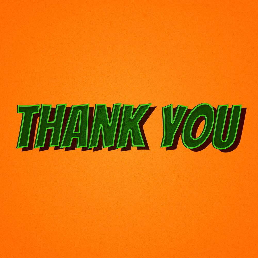 Thank you message retro typography illustration