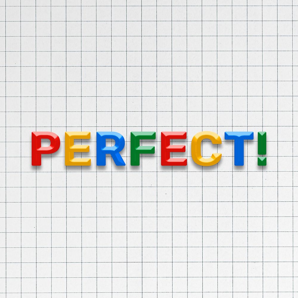 Perfect! text lettering 3d colorful font typography