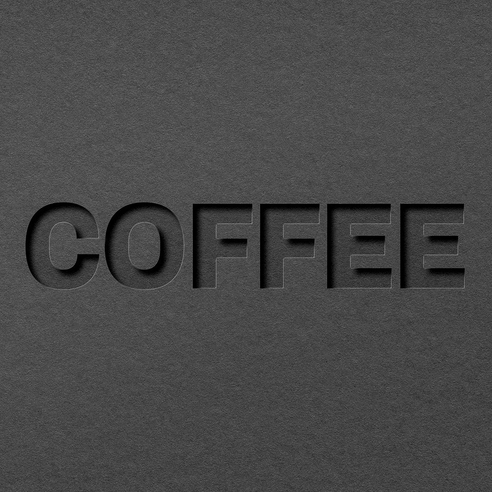 Coffee text paper cut font typography