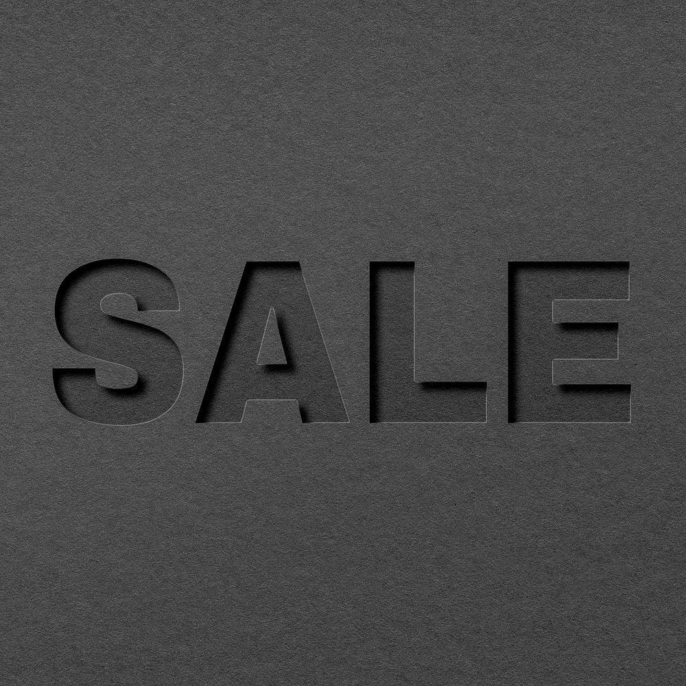 Sale paper cut font typography